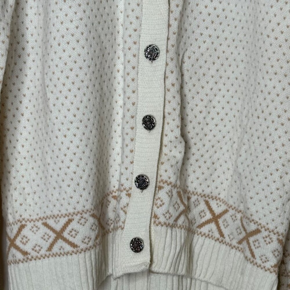Vintage Amana Fair Isle Cardigan M/L 100% Orlon Acrylic Made In USA Knit Sweater - Picture 6 of 6